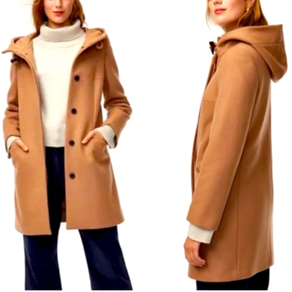 Aritza Babaton Wool Cashmere Blend Camel Wool Hoodie Coat Size S
